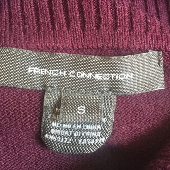 French Connection Oversized Cowl Neck Long Wine Sweater, S - Picture 7 of 8